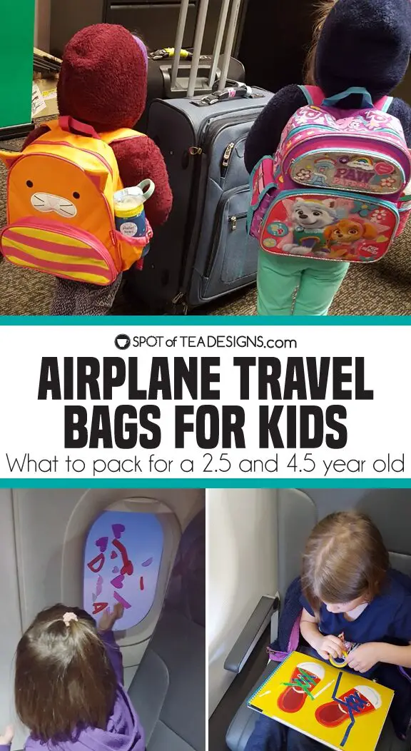 Qué incluir dentro de las bolsas de viaje en avión para niños - Spot of Tea...